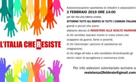 Sabato 2 febbraio: venite, Resistiamo insieme,  si manifesta in centinaia di Comuni!