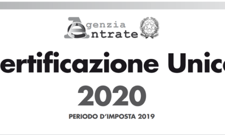 COMUNICAZIONE INPS SU INVIO A DOMICILIO CERTIFICAZIONE UNICA 2020