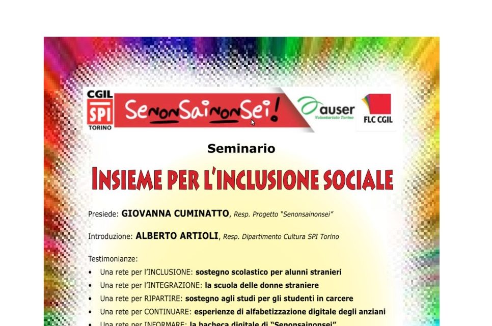 Seminario di «Se non sai non sei»: una rete per l’inclusione