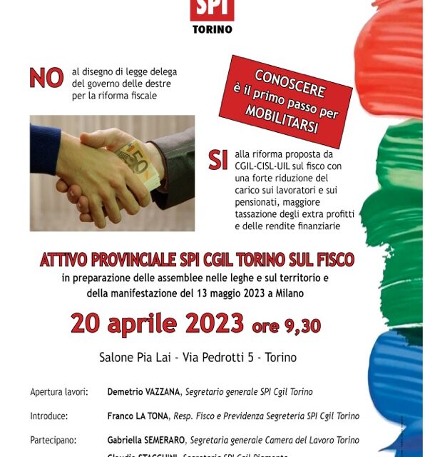 ATTIVO PROVINCIALE SPI CGIL TORINO SUL FISCO