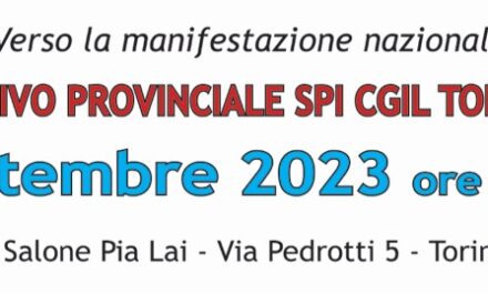 attivo spi cgil torino in preparazione manifestazione 7 ottobre 2023 roma