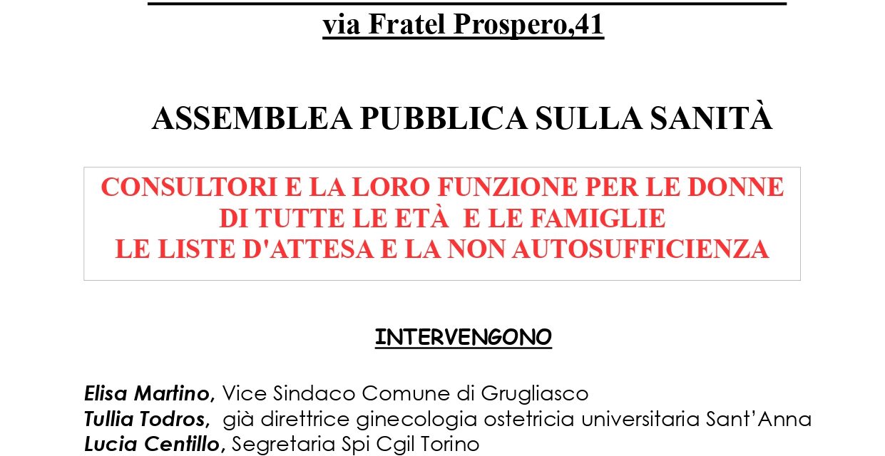 ASSEMBLEA PUBBLICA SULLA SANITA’